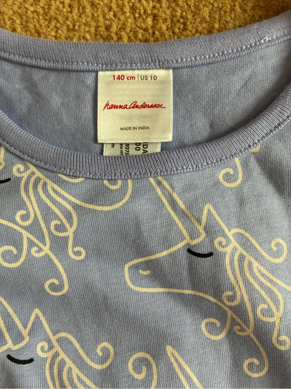 Hannah Andersson Girls Light Purple Unicorn Pocket Dress Never Worn